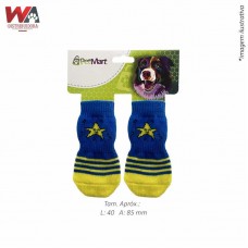 31561 - MEIA CAES G 4X8,5CM AZ AMARELO ESTRELA