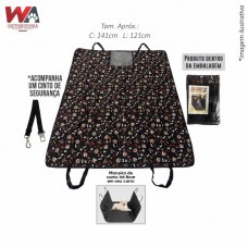 32034 - CAPA P/CARRO C/TELA ESTAMPADO PRETA