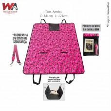 32036 - CAPA P/CARRO C/TELA ESTAMPADO ROSA