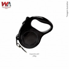 23669 - GUIA RETRATIL FITA 5MT MAIS DOG PRETA