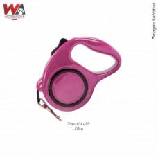 23670 - GUIA RETRATIL FITA 5MT MAIS DOG ROSA