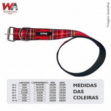 31890 - COLEIRA MD PORTE N.04 XADREZ VERMELHA