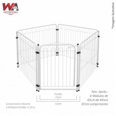 27390 - KIT CERCADO PET 4 MODULOS+PORTAO BRANCO