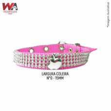 32183 - COLEIRA CAES STRASS N.0 ROSA 16A20CM