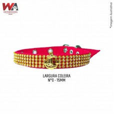 32184 - COLEIRA CAES STRASS N.0 VERMELHO 16A20CM