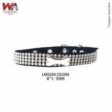 32286 - COLEIRA CAES STRASS N.3 PRETO 27A34CM