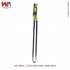 32307 - GUIA C/COLEIRA SEDA AMARELO NEON 15MM