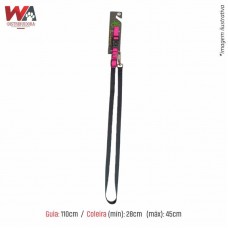 32309 - GUIA C/COLEIRA SEDA ROSA NEON 15MM