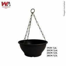 32549 - VASO CUIA PRETA 17CM C/CORRENTE 1,6LT