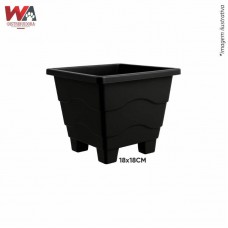 32561 - VASO QUADRADO MEDIO PRETO 18CM