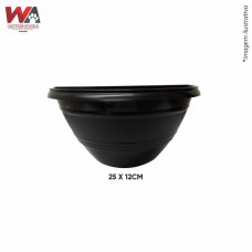 32562 - VASO DE PAREDE PRETO 25X12CM