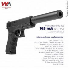33414 - PISTOLA PRESS CO2 G17 MA 4,5MM ESF ACO