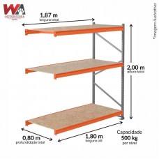 33253 - PORTA PALET 500KG CONT 2,0X1,80X80 CINZA