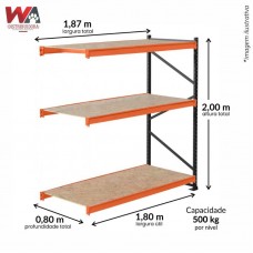 33252 - PORTA PALET 500KG CONT 2,0X1,80X80 PRETO