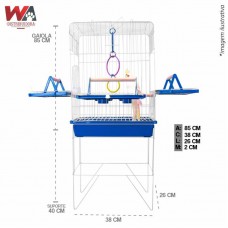 33563 - VIVEIRO CONFORT TRIPLEX SLIM BRANCO/AZUL