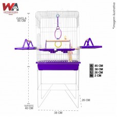 33566 - VIVEIRO CONFORT TRIPLEX SLIM BRANCO/LILA