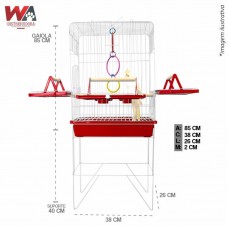 33564 - VIVEIRO CONFORT TRIPLEX SLIM BRANCO/VERM
